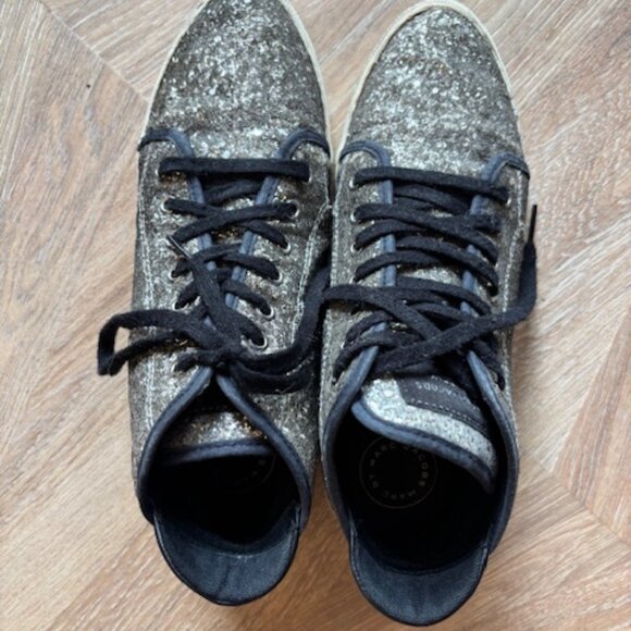 Marc by Marc Jacobs Glitter High Tops - Silver - Size: 9 - Picture 3 of 4